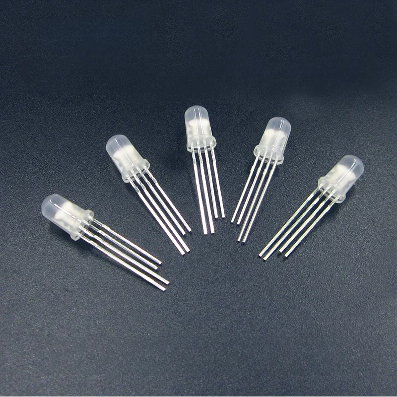 20szt-1000szt DC5V WS2812D YF923 SK6812 F5 5mm F8 8mm Okrągły chipset RGB LED WS2812 wewnątrz pełnokolorowych matowych chipów LED RGB — zdjęcie 2