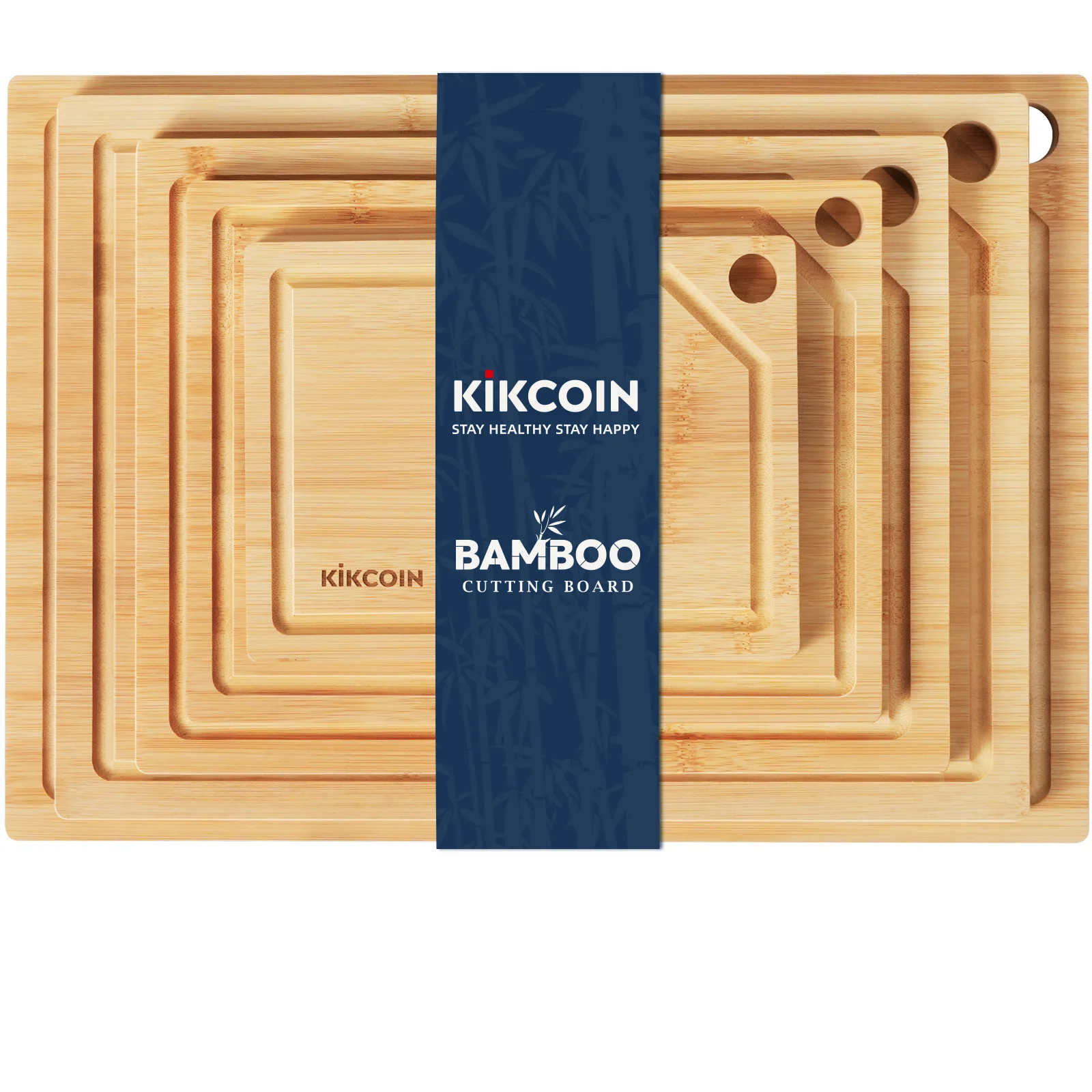 

Bamboo Cutting Board Set .Can be hung to save space.