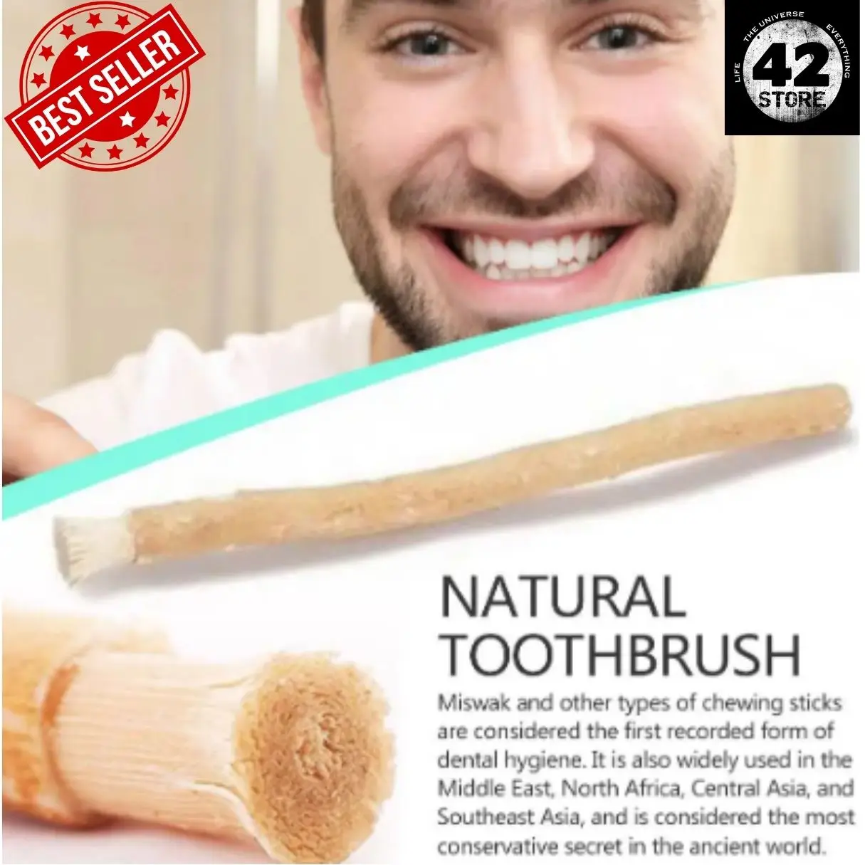 Miswak 10Pcs  Natural Toothbrush Traditional Miswak Manual Teeth Whitening Soft Travel Middle East