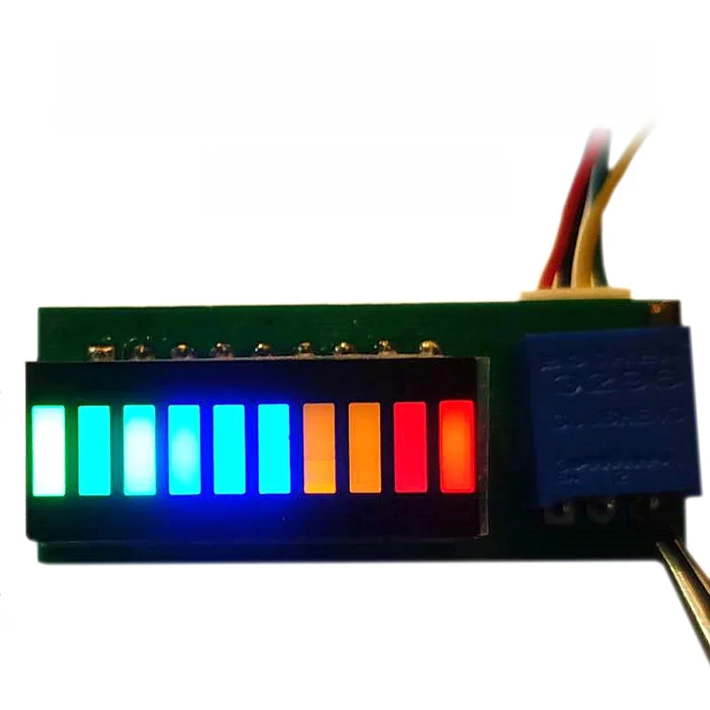 DC9-12V 10-segmentowy wzmacniacz poziomu melodii muzycznej Wskaźnik poziomu LED Wyświetlacz LED Spektrum muzyczne Miernik VU Sygnał audio — zdjęcie 2