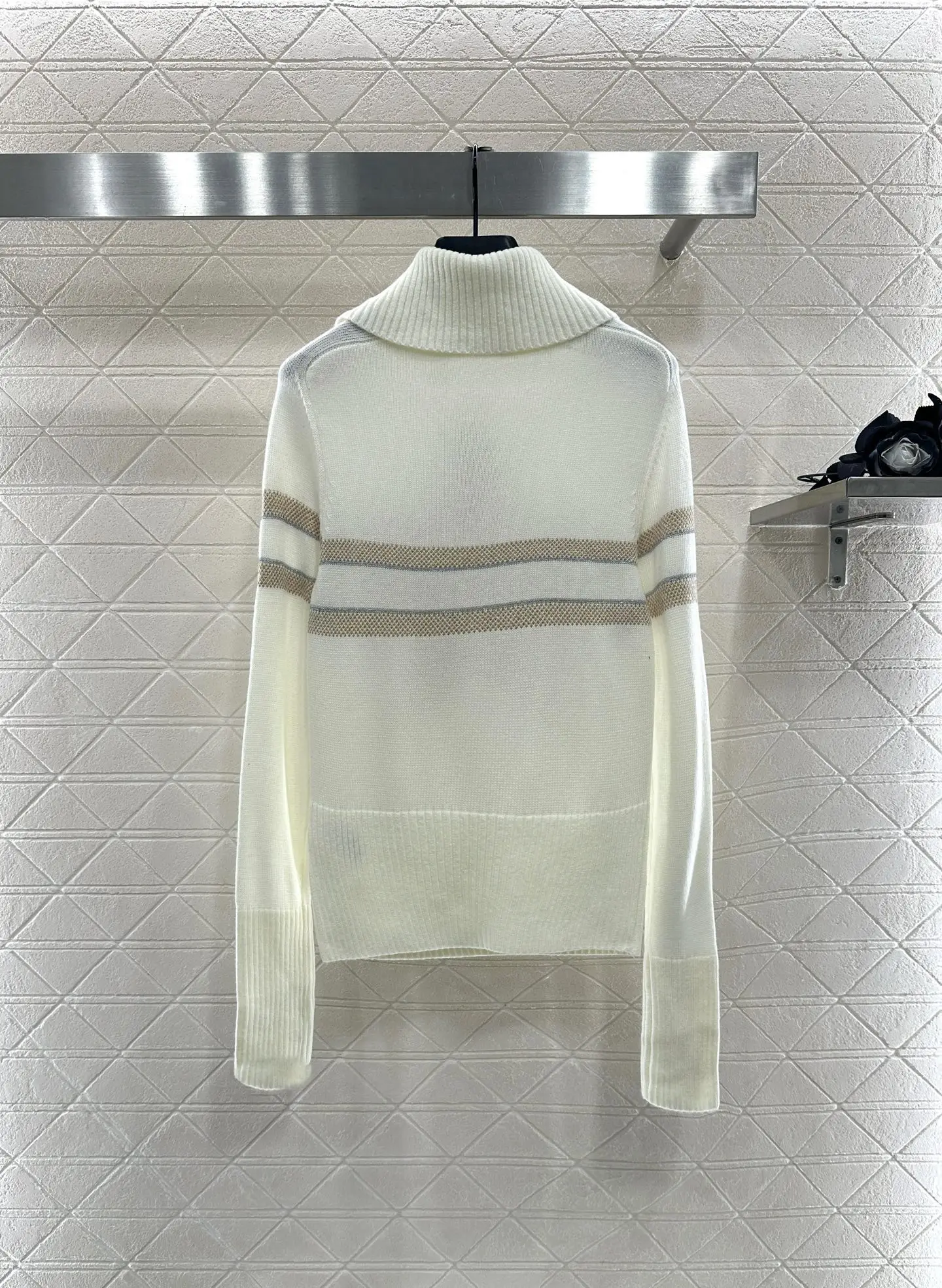 

2025 New Arrival 100% Cashmere Collared Knit Long-Sleeve Pullover Sweater 319