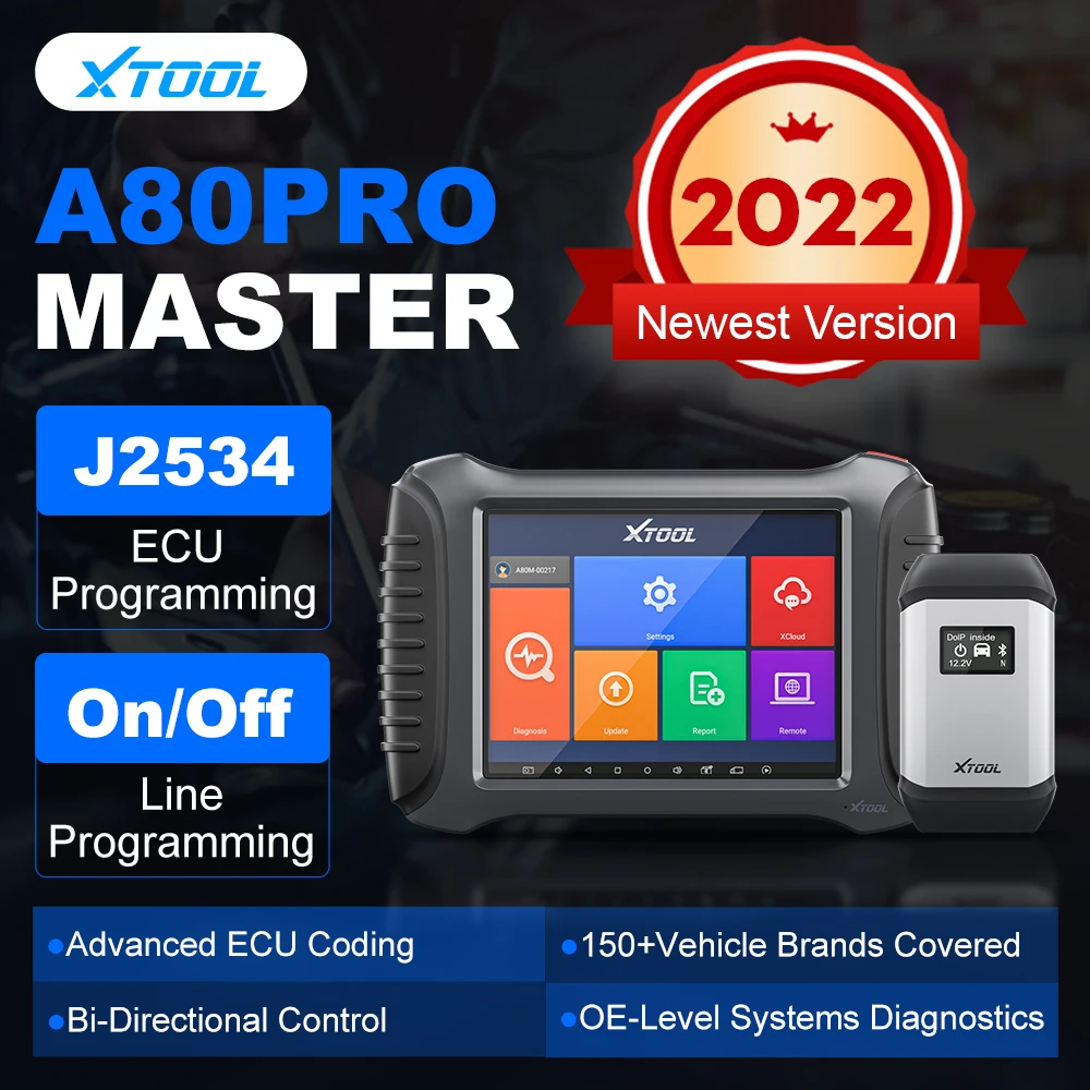 XTOOL A80 pro Master OBD2 Diagnostic tools J2534 ECU Programmer ECU Coding Key Programmer All Systems 30+ services Free update