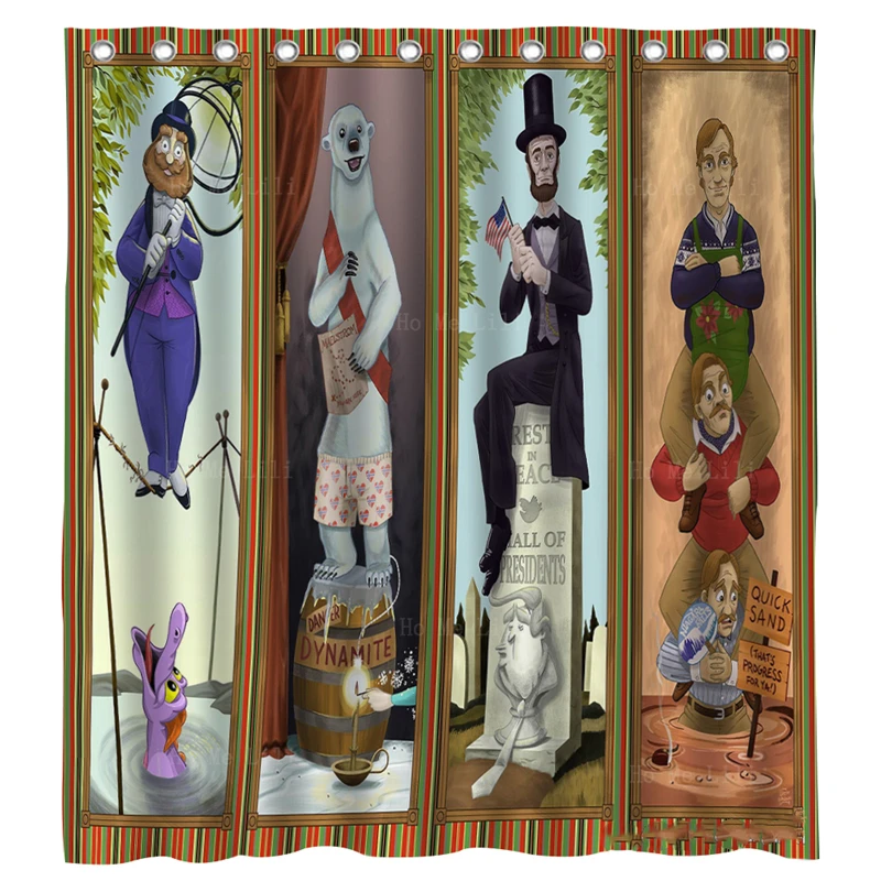 Haunted Mansion Stretching Portraits Fan Art Decorative Posters Halloween Decor Waterproof Fabric Shower Curtain By Ho Me Lili