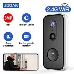 Jooan Doorbell With Camera 3MP 2.4G WiFi Video Doorbell Outdoor Phone DoorBell Camera Auto Sensing Battery PIR Motion Detector