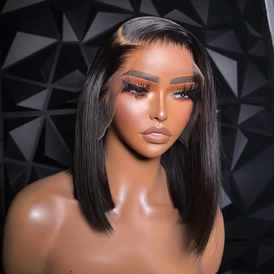 

Парик Боб 4x4 Парики Фронта Шнурка 100% Парики Человеческих Волос Прозрачный 13X4 Кость Прямые Кружевные Фронтальные Парики Боб Натуральный Черный Парик Пикси