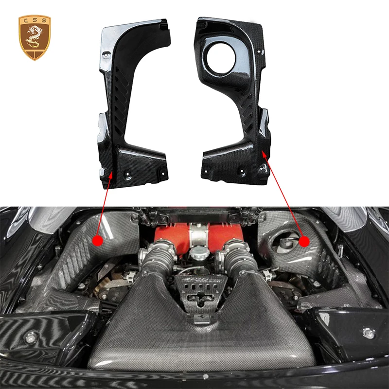 

Бесплатная доставка для Ferrari 458, OEM стиль, сухое углеродное волокно, передняя перегородка двигателя, сменные обвесы автомобиля
