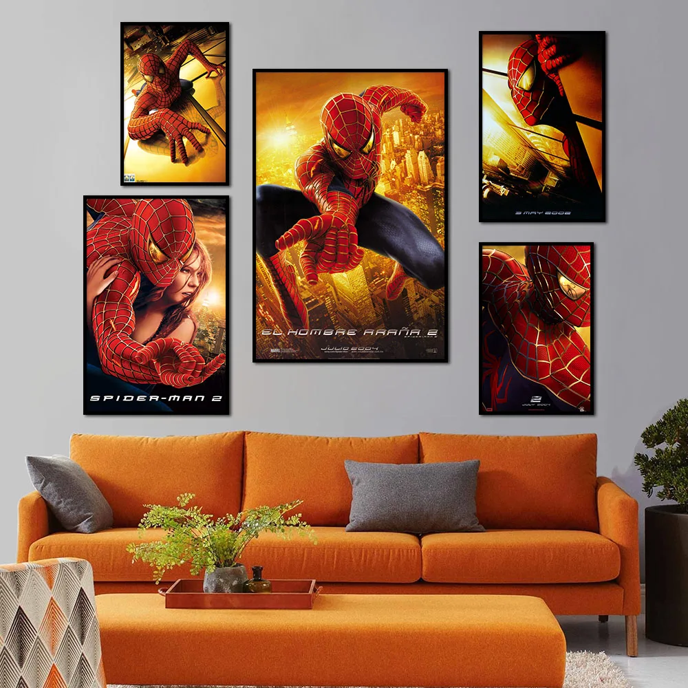 Spider Man 2 Movie Poster Toby Maguire Painting Modern Wall Art Canvas Print Superheroes Pictrues Living Room Home Decor Cuadros