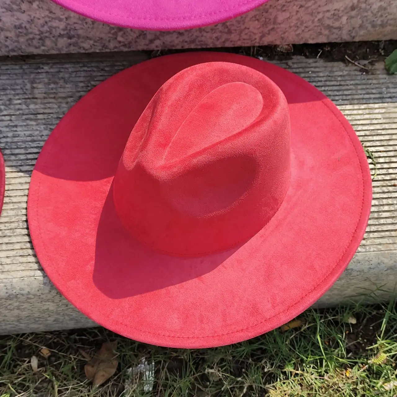 Colorful Suede 9.5cm Wide brimmed Women's Hat Men's Church Jazz Hat Fedoras Cowboy Hat Panama Hat