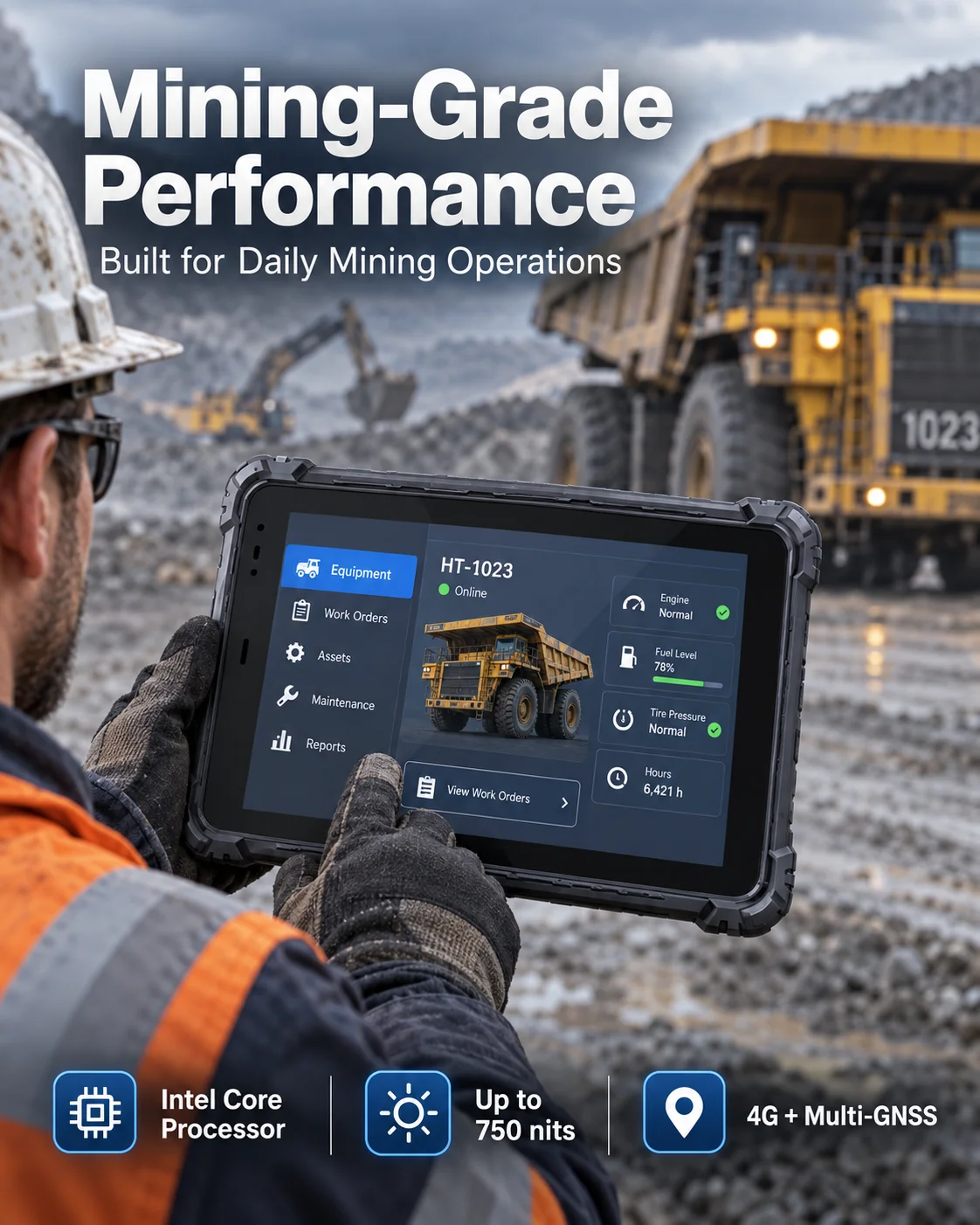 CENAVA A10ST 4G Rugged Android Tablet 10.1 Inch Waterproof IP68 10000mAh Battery NFC Rugged Industrial 16 Tablet RJ45 RS232