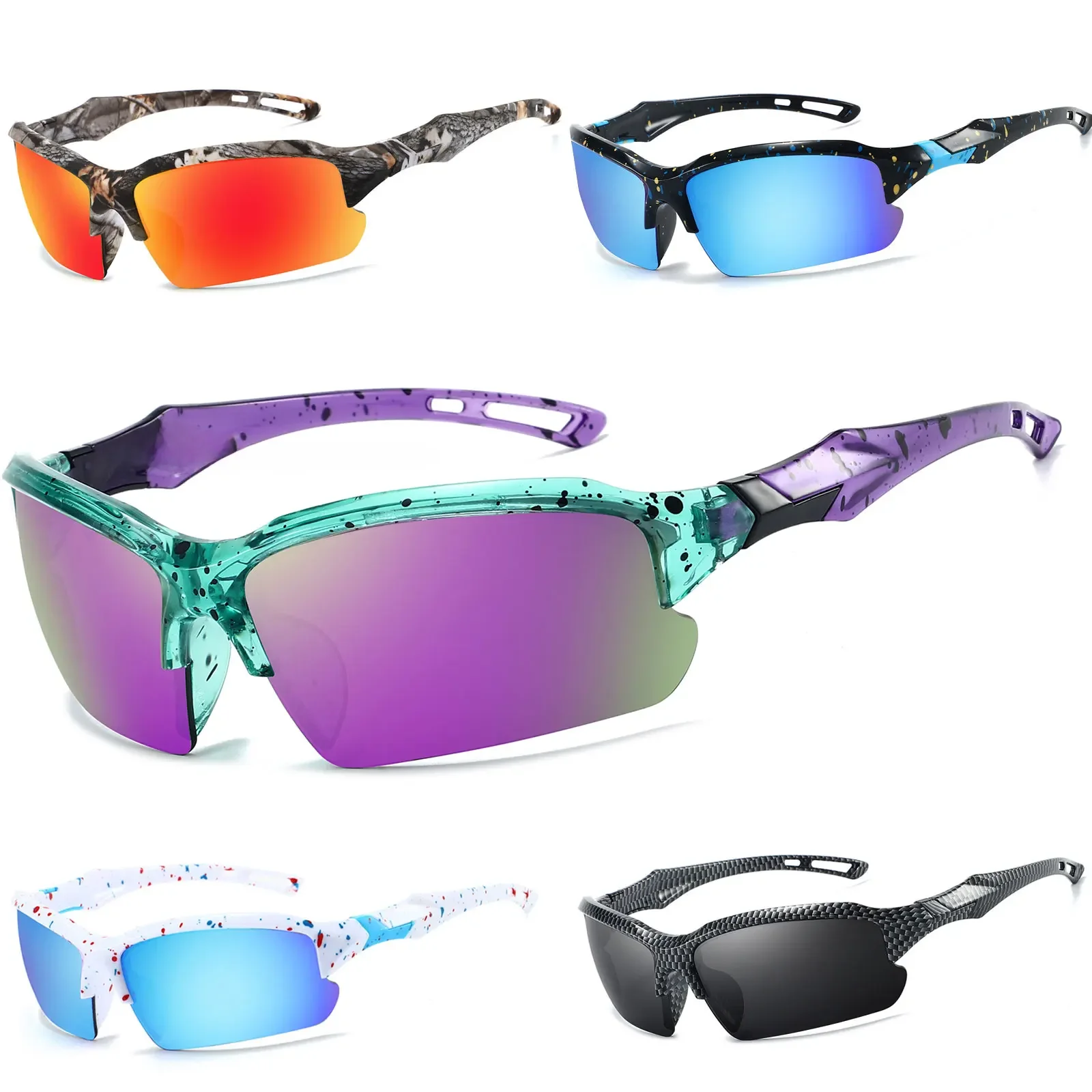 Lunettes de soleil flambant neuves pour hommes et femmes, lunettes de pêche UV400, cyclisme, randonnée, Baseball, Softball, Sport de plein air
