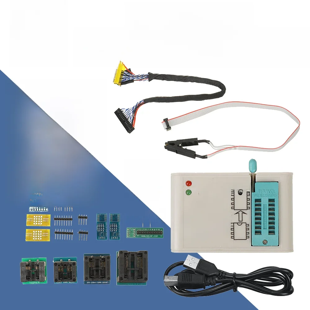 Programmeur SPI USB haute vitesse EZP2023 + 12 adaptateurs, prise en charge 24 25 26 93 95 EEPROM 25 puces Flash Bios mieux que EZP2019