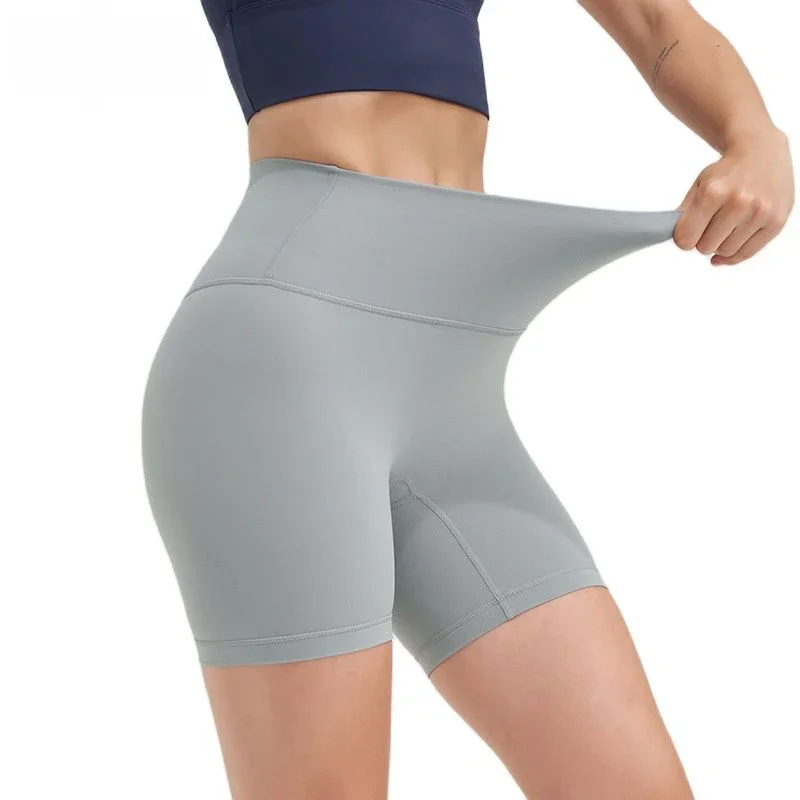 AliExpress SOISOU Nylon Women's Shorts Gym Yoga Shorts Leggings High Waist Elastic Tight Breathable No Awkward Lines Women's Cycling Shorts