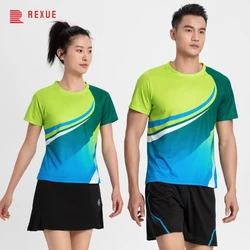 Men Women Badminton T-shirts Shorts Tennis Series 3D Printed  Quick-Drying Set Short Sleeved Round Neck Game Competition Clothes