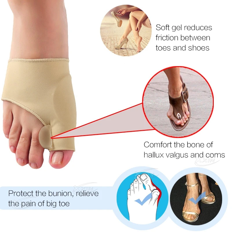 【Xxin】1Pair Toe Corrector Orthotics Feet Foot Care Bone Thumb Adjuster Correction Soft Pedicure Socks