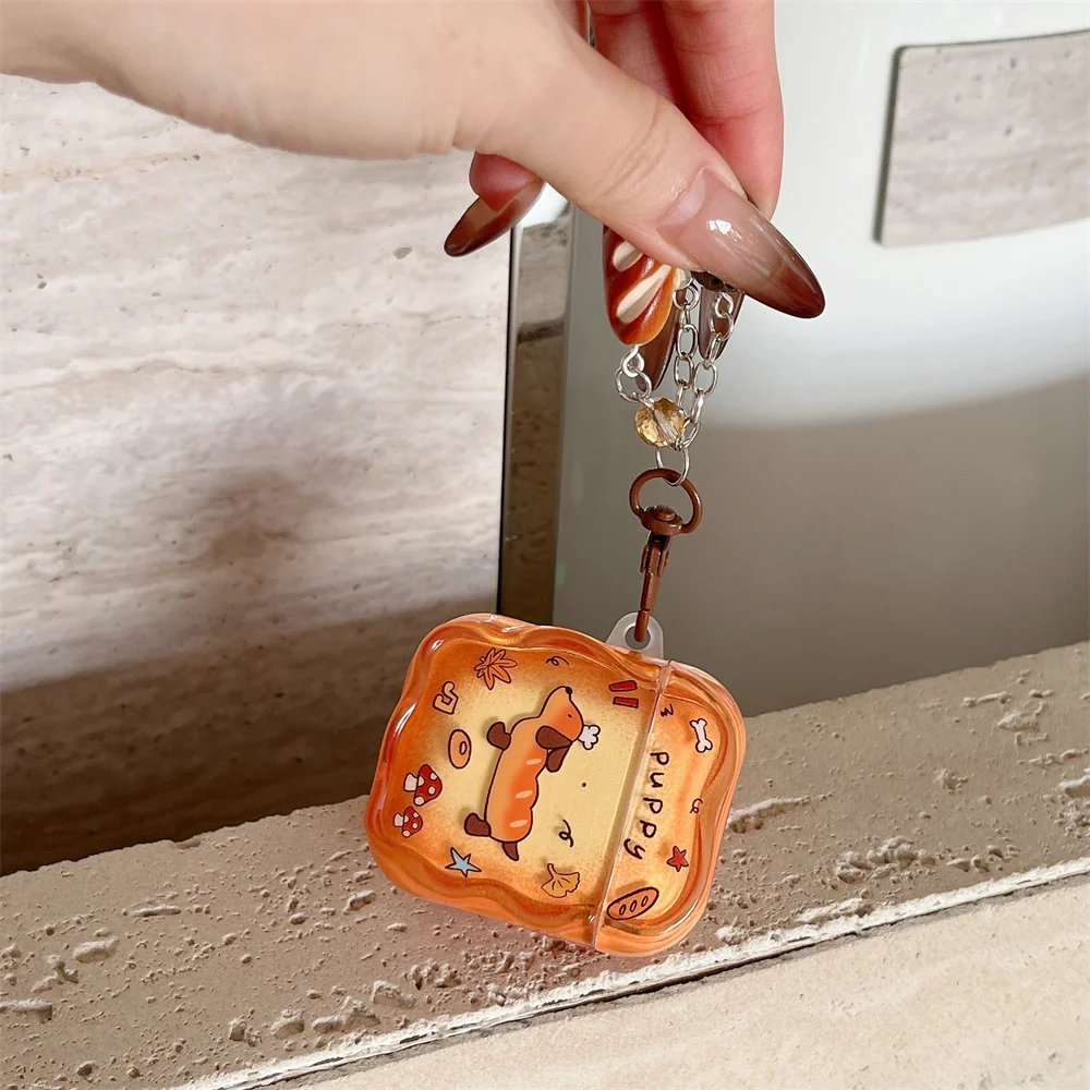 

The new French sausage dog strap hanging rope is suitable for Apple Airpods 4 3 2 Pro 2 3 Bluetooth TPU headphone cover