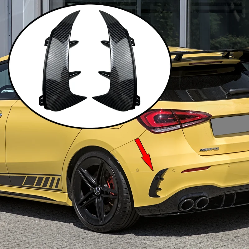Fit For Mercedes-Benz Accessories CLA W177 Hatchback A45 A35 A180 A200 A220 AMG 2019 Rear Bumper Spoiler Side Canard Air Vent Co