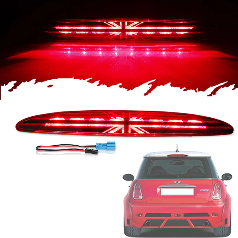 1PC Car Union Jack logo LED Lights High Mount Third 3rd Brake Assembly For MINI Cooper R50 R53 1st Gen Third Brake 2002-2006