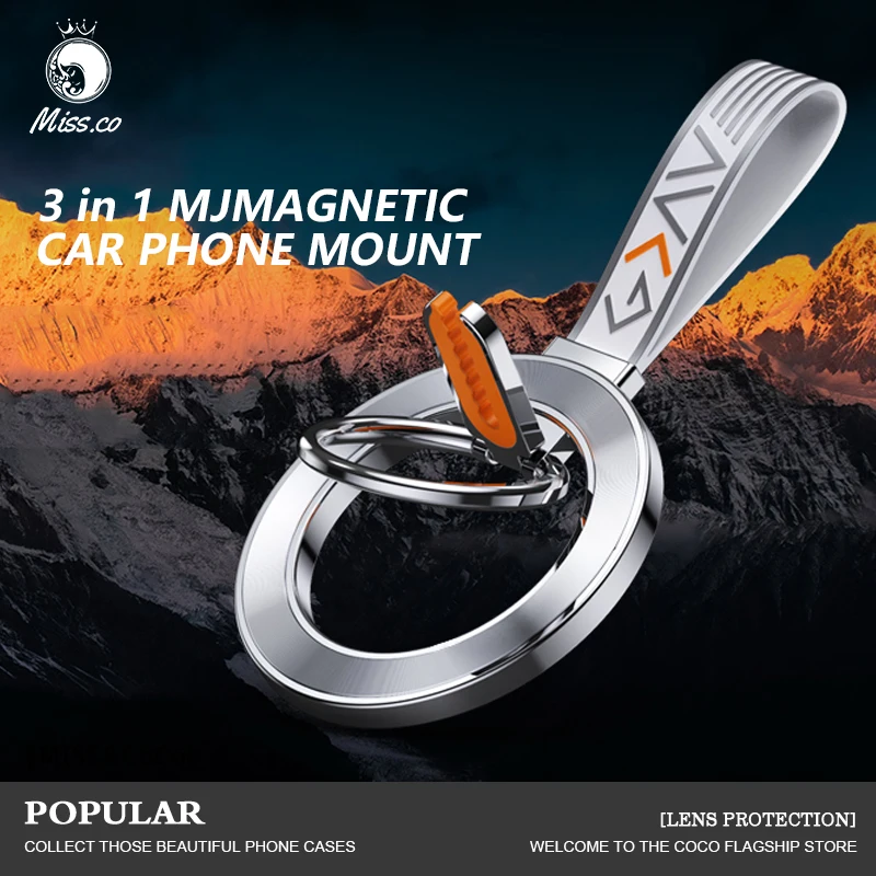 

2025[Car Mount] Magnetic Phone Grip, for MagSafe Ring Stand Compatible with iPhone 17 16 Pro Max 15 14 13 12 MagSafe Accessories