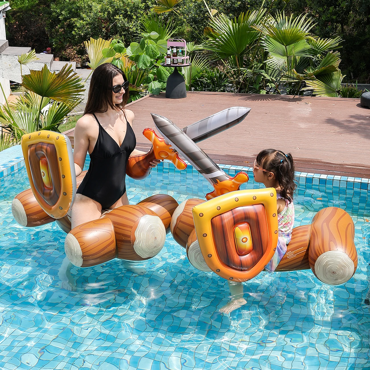 1PC Inflatable Water Battle Set with Shield and Sword, Pool Float Game for Adults, Summer Swimming Party Duel Combat Toy