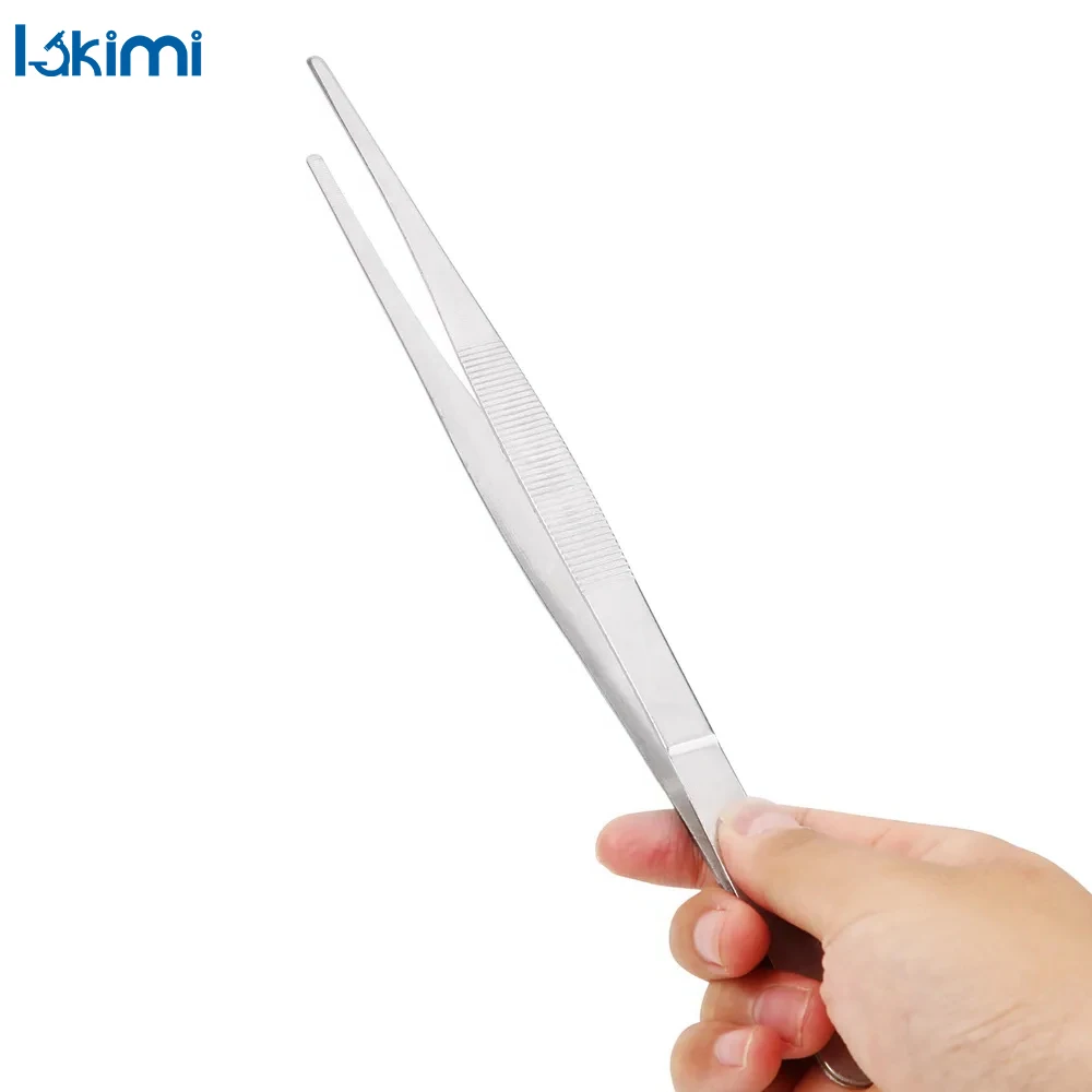 

Straight Toothed Tweezer Stainless Steel for Home Medical Garden and Kitchen Use Long Barbecue Food Tong 20CM/30CM LK-AA69