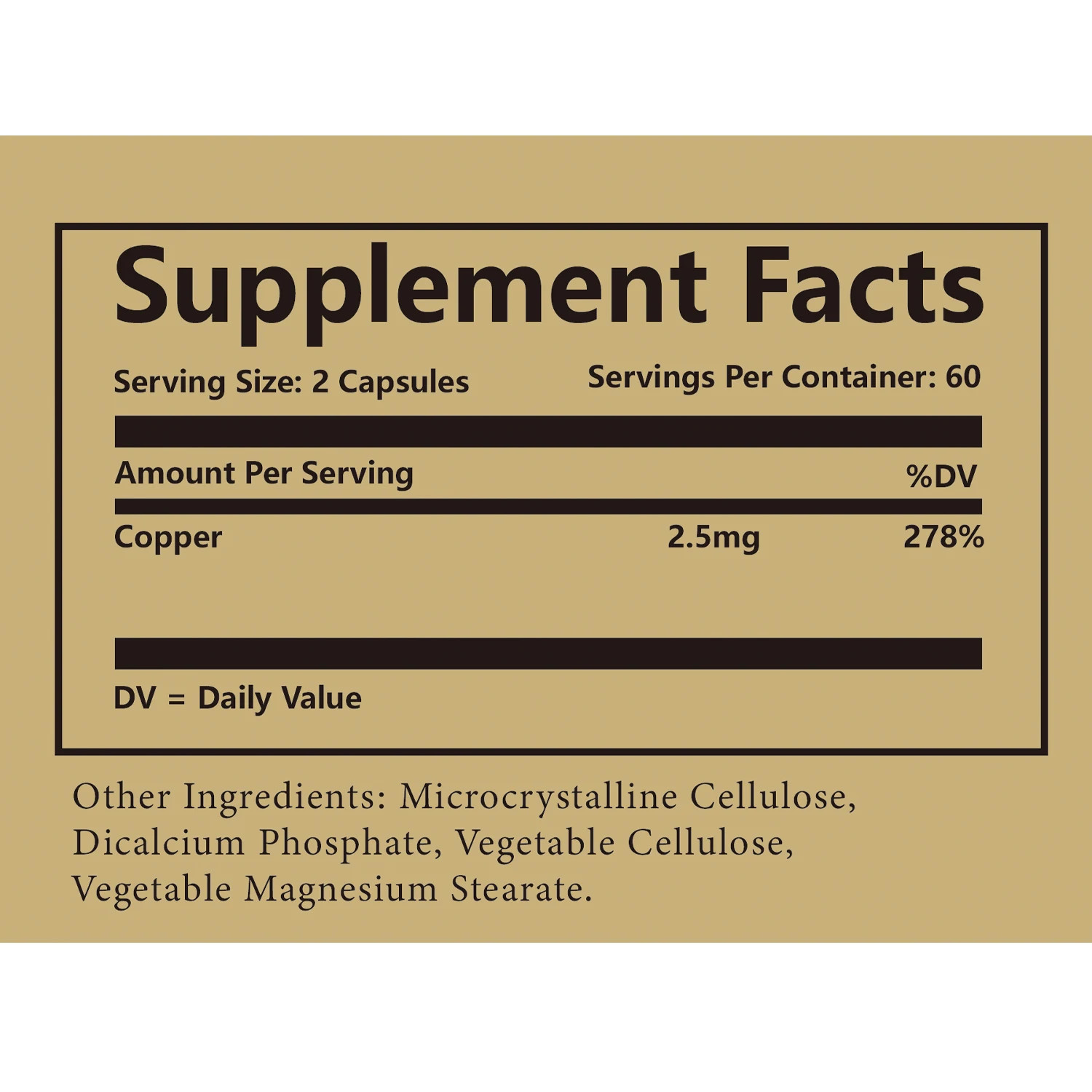 Chelated Copper - Supports Bone, Skin, Tendon and Cardiovascular Health - 120 Capsules