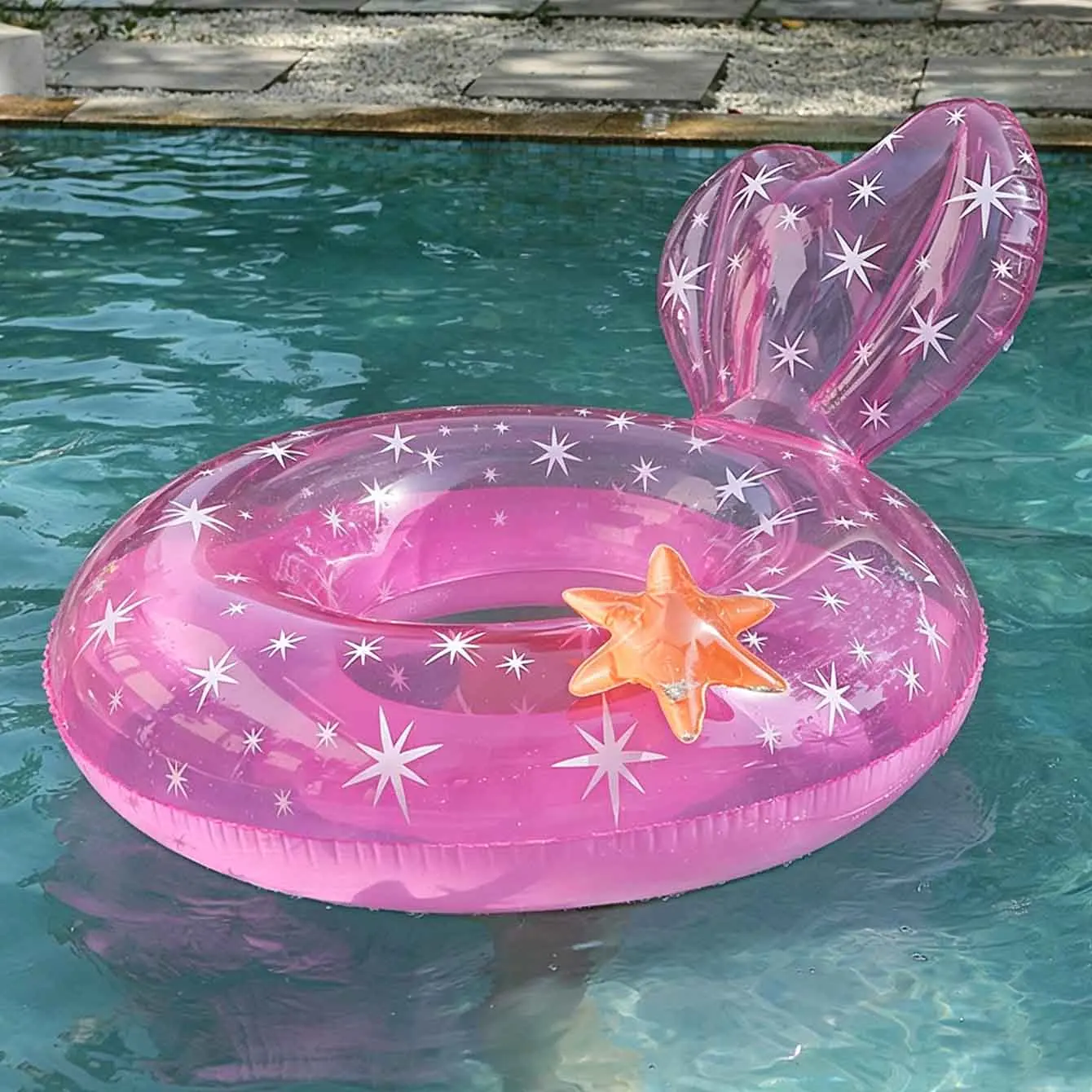 1PC Large Pink Inflatable Swim Ring Adult Pool Floats Starfish PVC Swimming Tube Beach Float Summer Pool Party