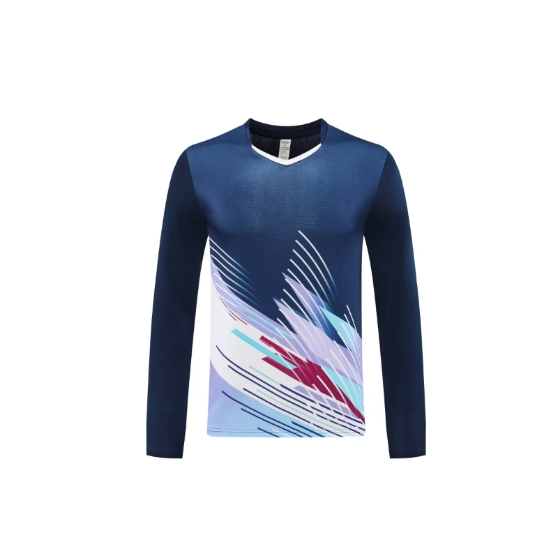 Autumn Long Sleeve Table Tennis tshirt V-neck Unisex Badminton Jersey Men Women Kid Ping Pong Pickleball Shirt Apparel Clothes - Image 4