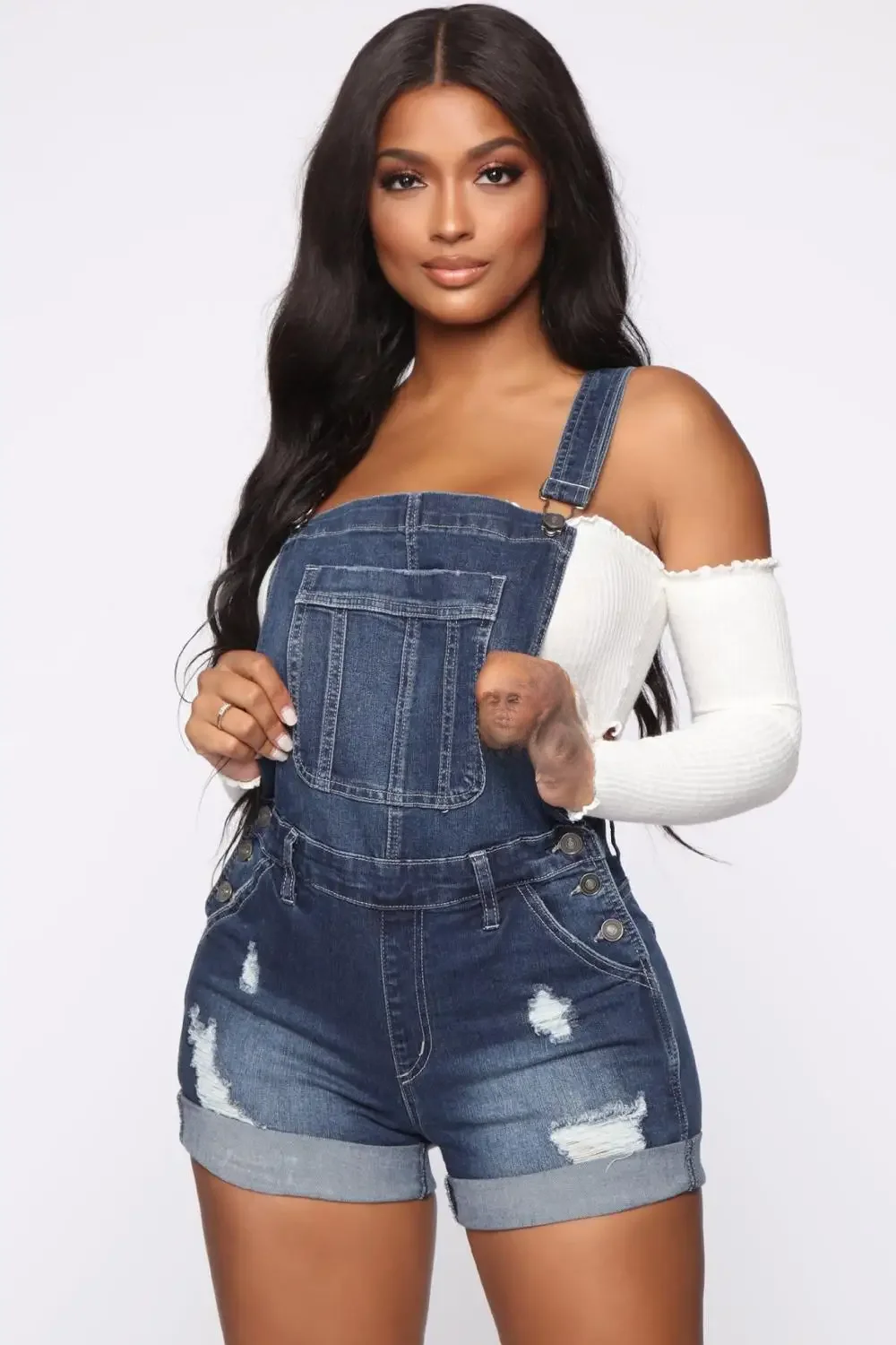 Offre spéciale été denim combinaison mode décontracté déchiré Objectifs jeans bretelles combinaisons pour femmes S-2XL drop shipping