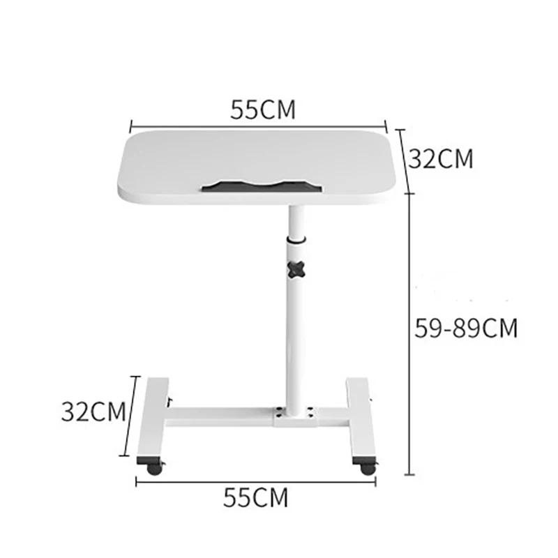 Wheeled Folding Side Table Angle Height Adjustable Sofa Bedside Reconnaissance Movable Table 2Size