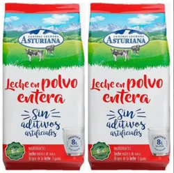 ASTURIANA Leche en polvo entera estuche 1kg Central Lechera Asturiana-PACK de 2 bolsa TOTAL 2 KG