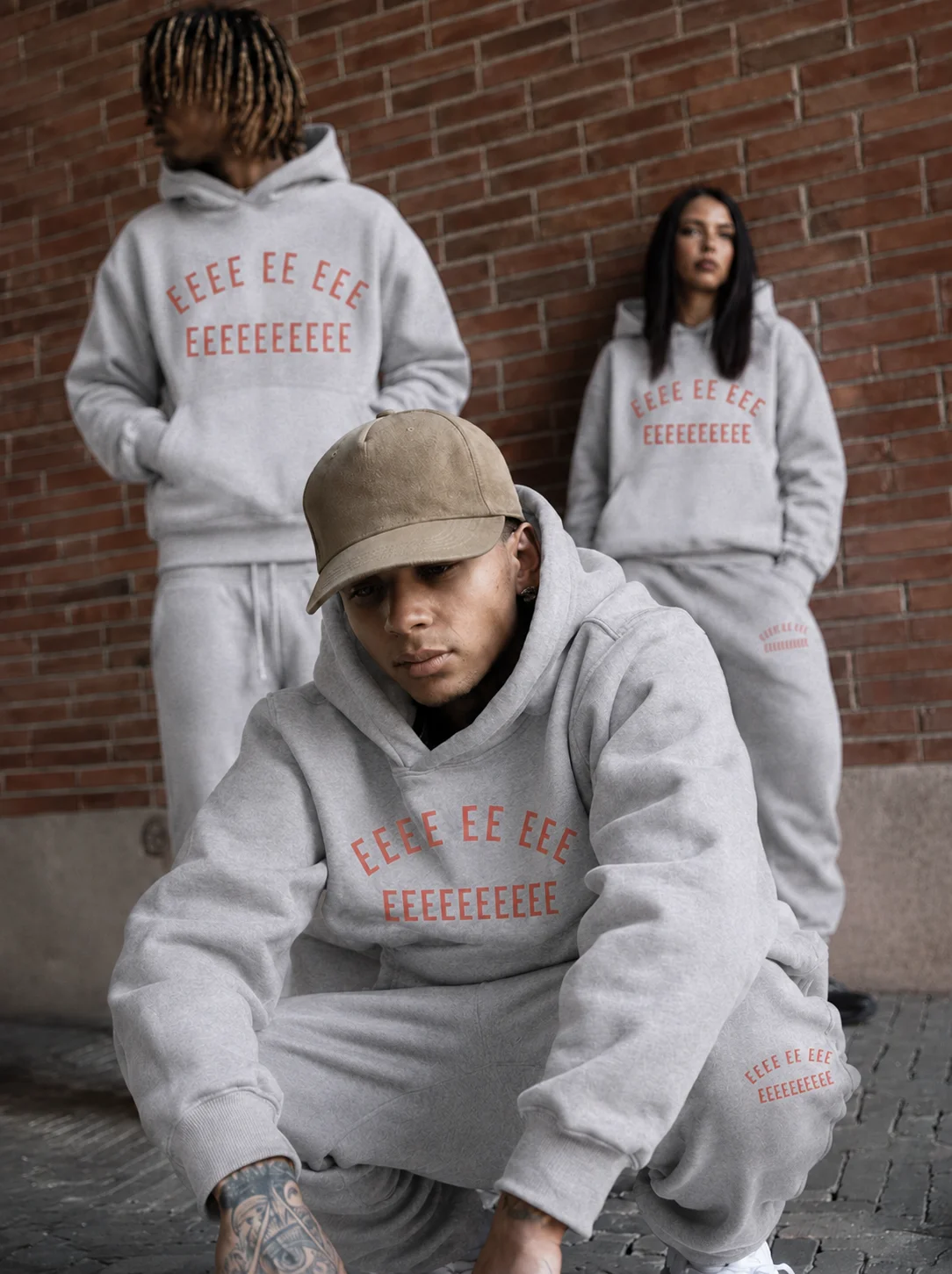 26SS Men's Jogger Set Classic Double Line Brand Design Plush Letter Hoodies Suit High Street Couple Loose Pants Two Piece Set