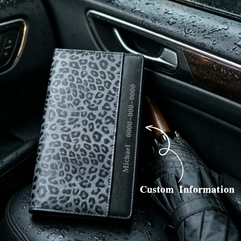 Personalized Customized Car Registration and Insurance Card Holder, Essentials Vehicle Wallet Case for Driver License, ID Card