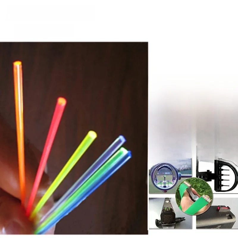 Fibre de visée d'arc à fibre optique, accessoire de visée d'arc à poulies, rouge, vert, orange, fronde, broche, 50cm, 1m, 0.5mm, 0.75mm, 1.0mm