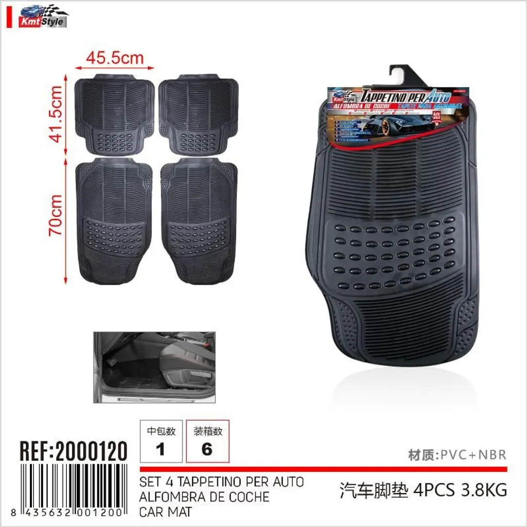 Tapis de sol universels en caoutchouc pour voiture, design antidérapant, tapis lavables, tapis de voiture ajustables, adaptés à la découpe