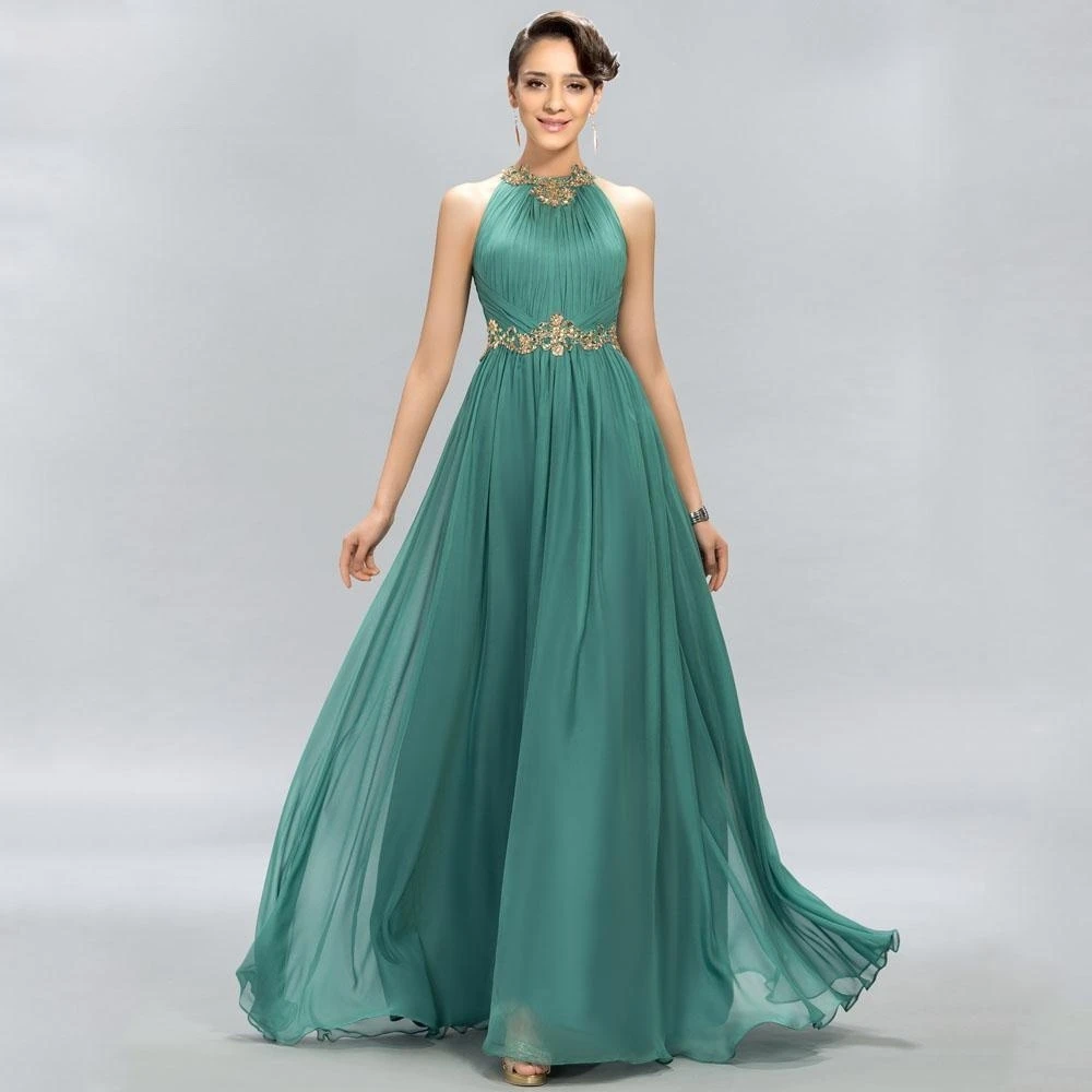 

Formal Halter A-LINE Pleat Chiffon Occasion Gown Vestidos Elegantes Para Mujer De Noche Gala Jurken