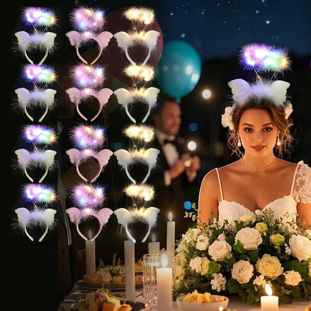 

Набор из 20 повязок на голову с ангельскими головными уборами, подходит для женских праздничных аксессуаров для волос, свадеб, дней рождения, Дня святого Валентина.