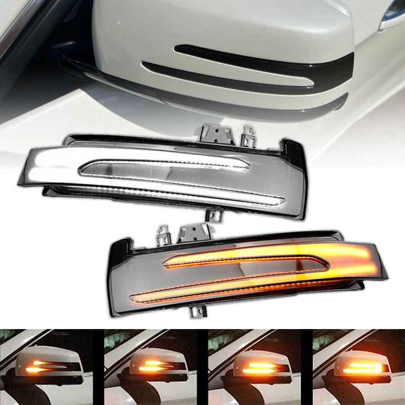 2pcs For Mercedes Benz W204 CLA A B C E S GLA GLK CLS Class W176 W212 Amber Turn Signal Side Mirror Light White Parking Lamp/DRL