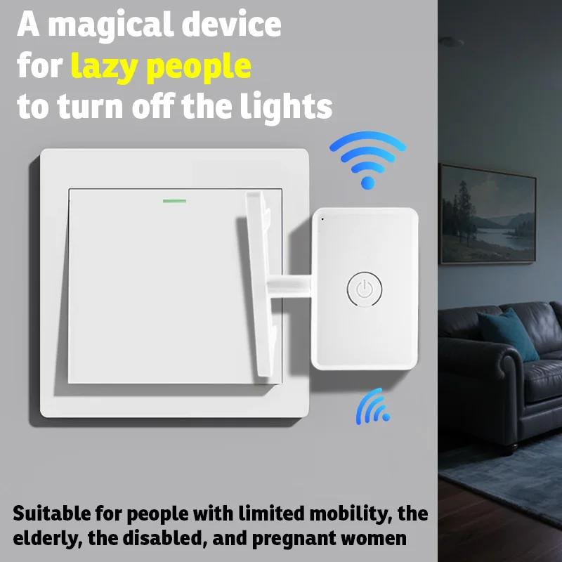 

Беспроводной переключатель управления освещением, проводка не требуется, удобное дистанционное управление освещением, незаменимый для пожилых людей, простота установки