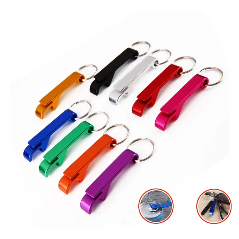 Ouvre-bouteille de bière Portable, porte-clés, Mini poche en alliage d'aluminium, ouvre-bouteille de bière, cadeaux de fête de mariage, 1 pièce