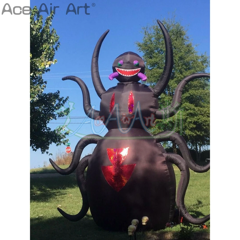 Scary Halloween Inflatable Spider Outdoor Monster Figure for Holiday Party or Rave Night Decoration