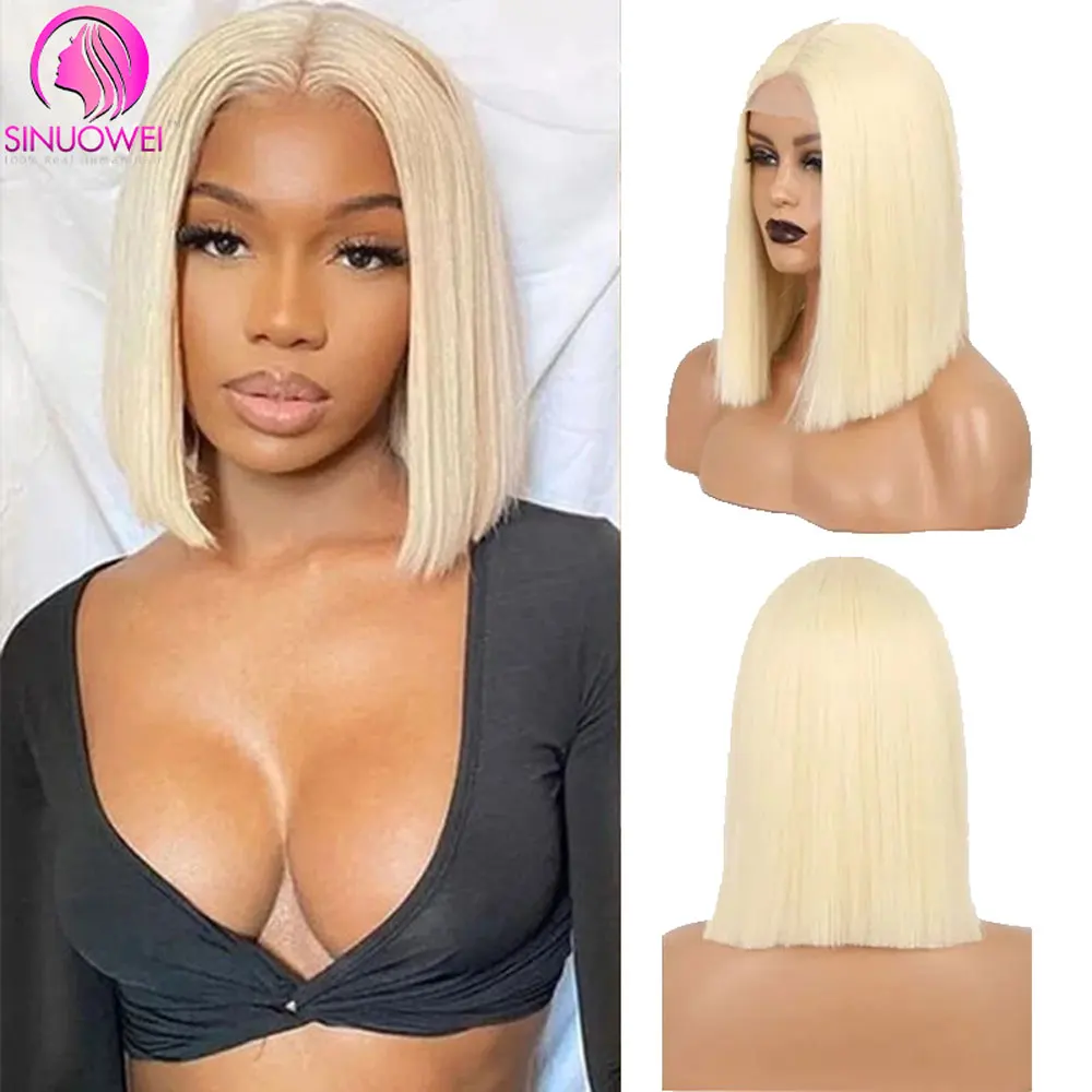 

613 Lace Frontal Short Bob Wig 13x4 Lace Frontal Short Bob Wig 180% Density Brazilian Transparent Lace Short Straight Bob Wig