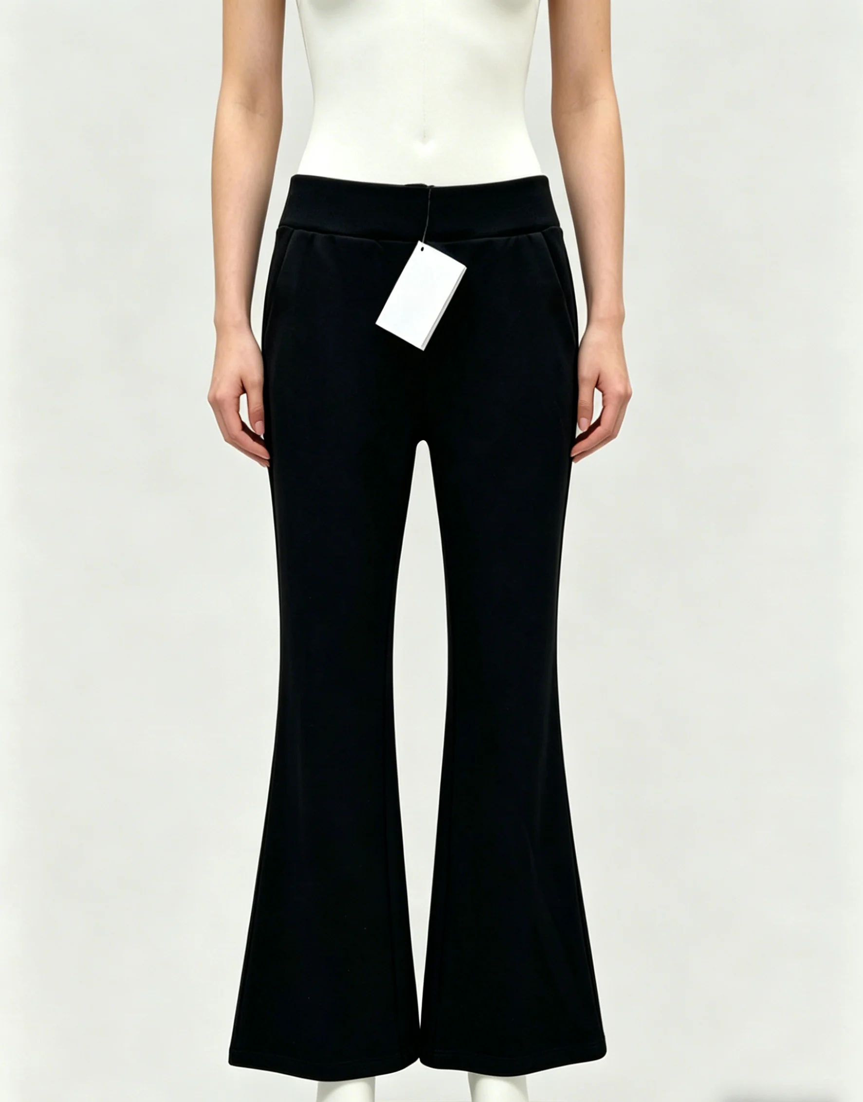

26Ss Spring/Summer Women's Black and Gold Colored High-Waist Flared Casual Pants LH052