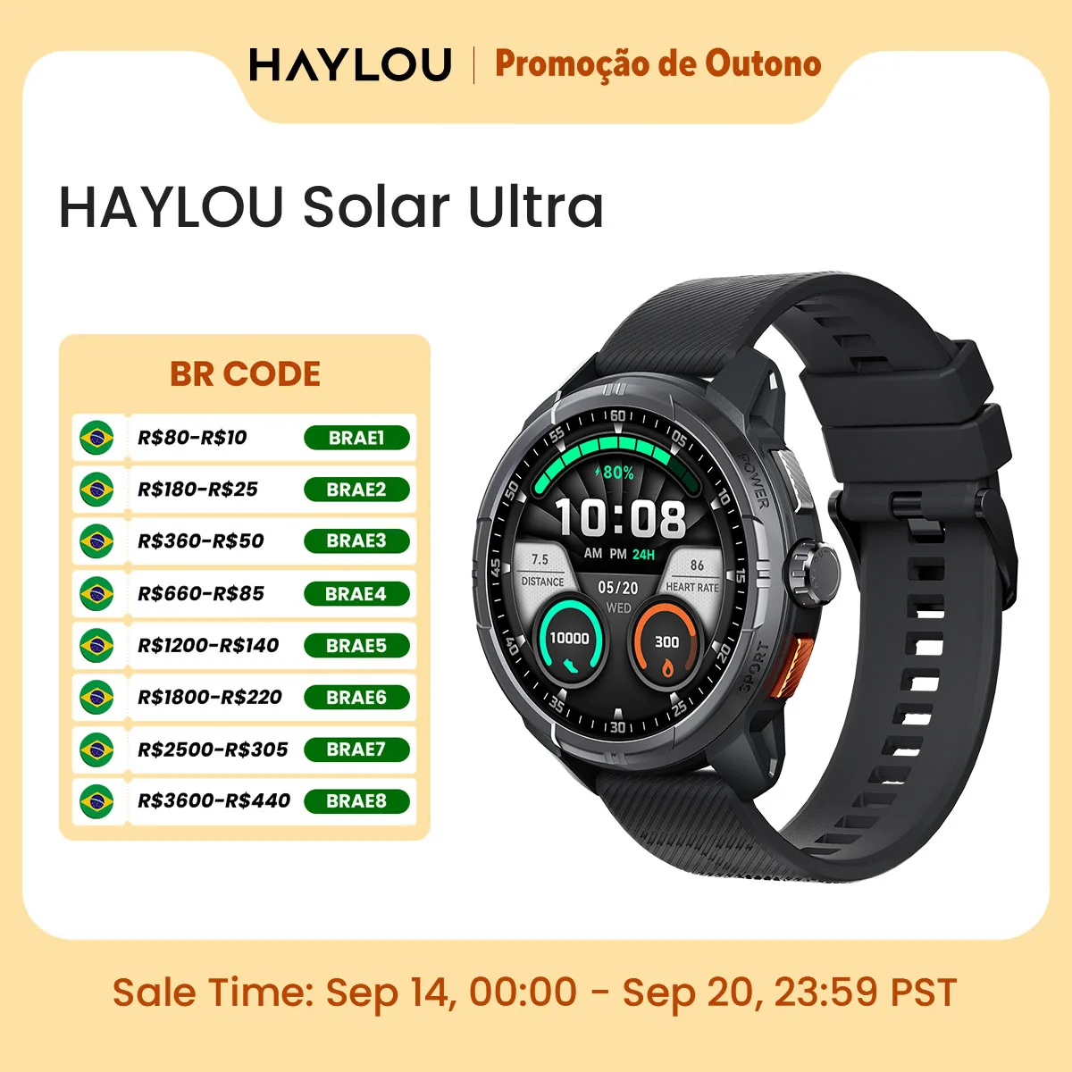 HAYLOU Solar Ultra GPS Smartwatch 1.6” AMOLED Display 5ATM à prova d'água GPS integrado Bluetooth Chamadas telefônicas Relógio i