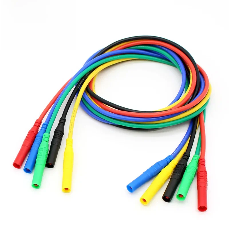 TL320 5 sztuk 5 kolorów wysokiej jakości elastyczne silikonowe przewody pomiarowe 13AWG 4mm prosta wtyczka na obu końcach — zdjęcie 2