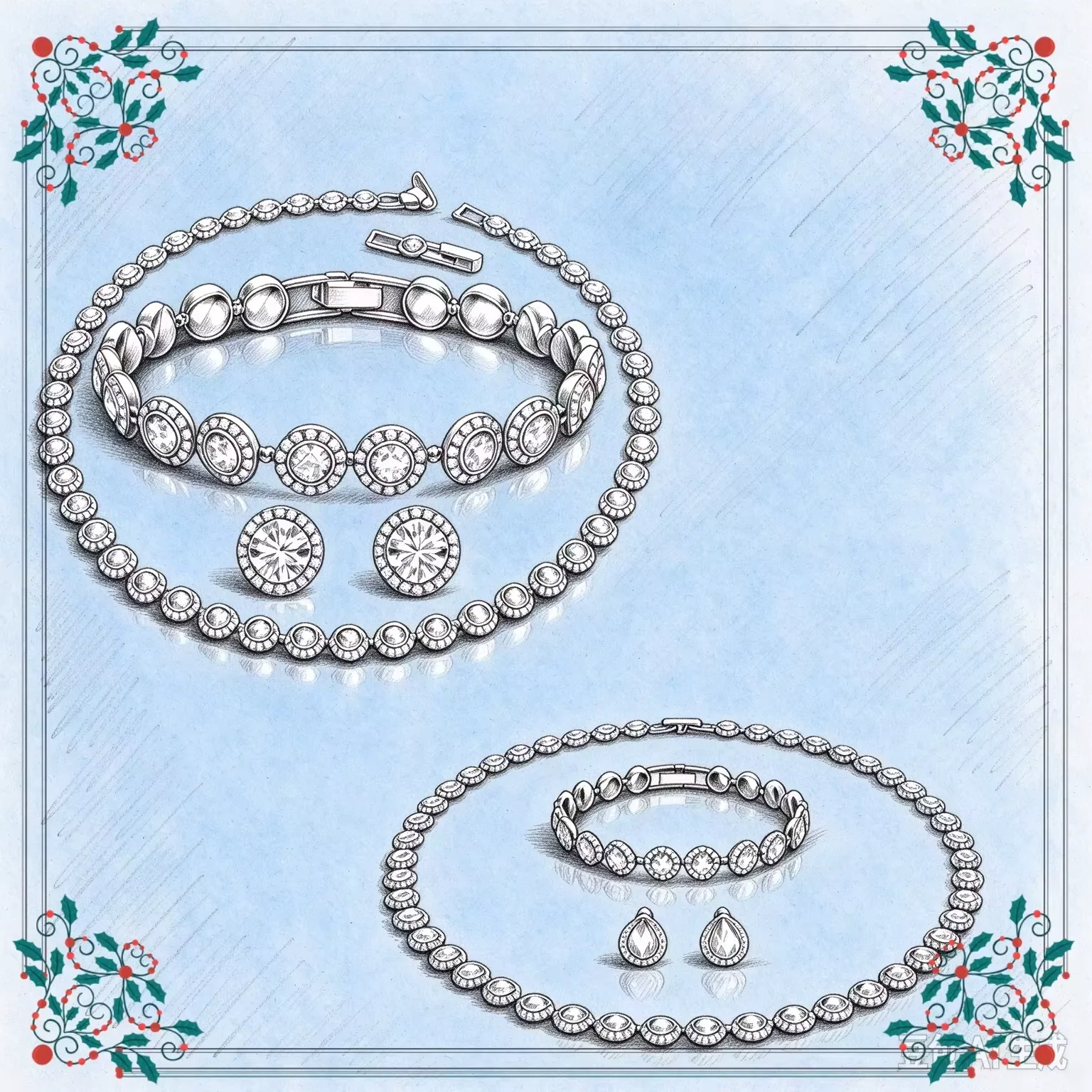 2026 Silver Round Necklace Bracelet Earring Set Daily Parties Workplace Commuting Versatile Holiday Gifts