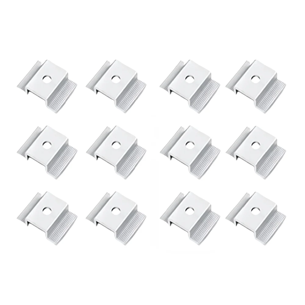 

12pcs Panel Mid Clamps Solar Panel Bracket Aluminium Mounting Accessories Aluminum Solar Mid Clamp for Solar Panel Mounting Sola