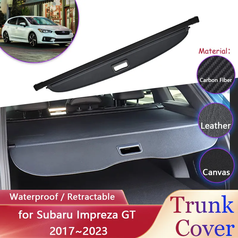 Car Trunk Curtain for Subaru Impreza GT 2017~2023 2018 Waterproof Retractable Luggage Rack Cargo Pad Partition Covers Accessorie