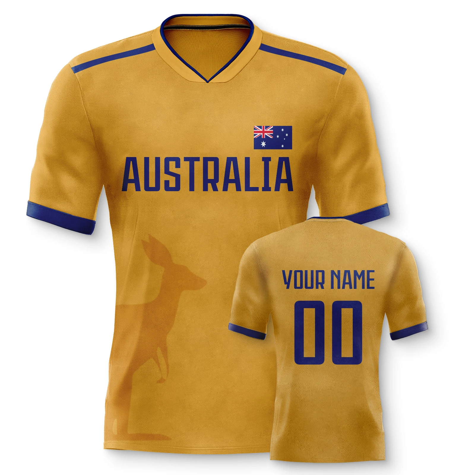 Custom Men's Australia Soccer Jerseys Personalized Name Number Football Shirt Team Training  Jersey for Women Kids