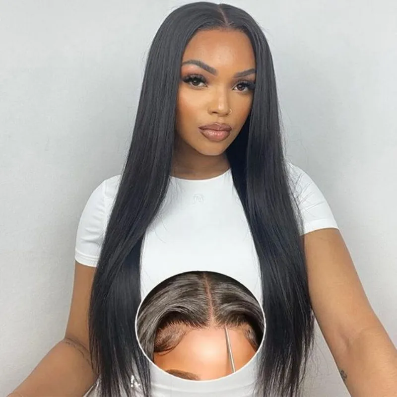 Wear and Go Glueless Wigs Human Hair Pre Plucked Pre Cut 5x5 Lace Closure Wig Straight Lace Closure Wig Ready to Wear Wig