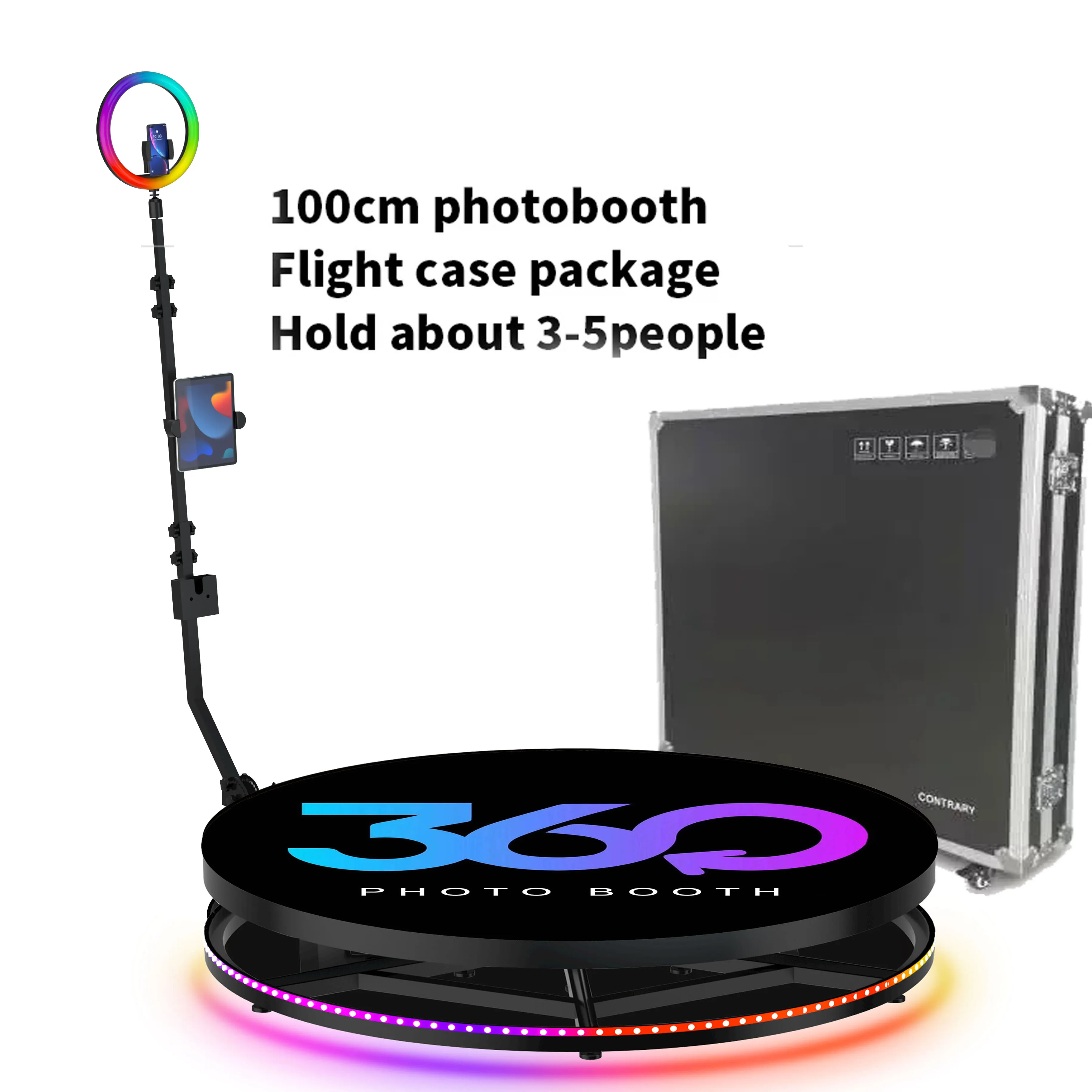 Slow Motion 360 Fotohokje Draaiende Machine voor Foto's en Selfies 360 Camera Photobooth Platform 100cm Aangepast Logo Bruiloften Verzonden vanuit Polen, Snelle Levering